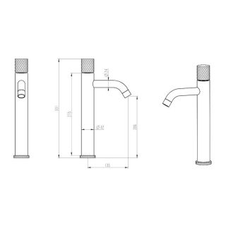 Смеситель для раковины Boheme Stick Diamond 122-CRB хром/чёрный